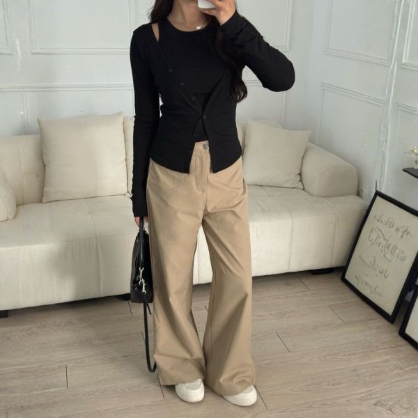 懶人bi備 好版型舒適百搭真兩件套set (2colors) #ZB03 