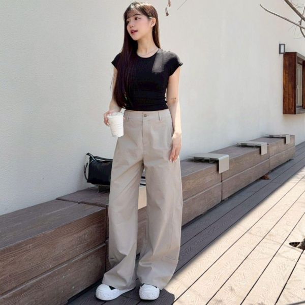 【現貨】“限量無壓工裝褲” 利用立體剪裁達到修飾效果 微弧度剪裁 (2colors) #GH16C1309-03 