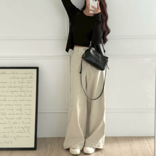 【現貨】包色處理 cp值極高!!不易皺百搭質感寬褲 (4colors) #ZB04 