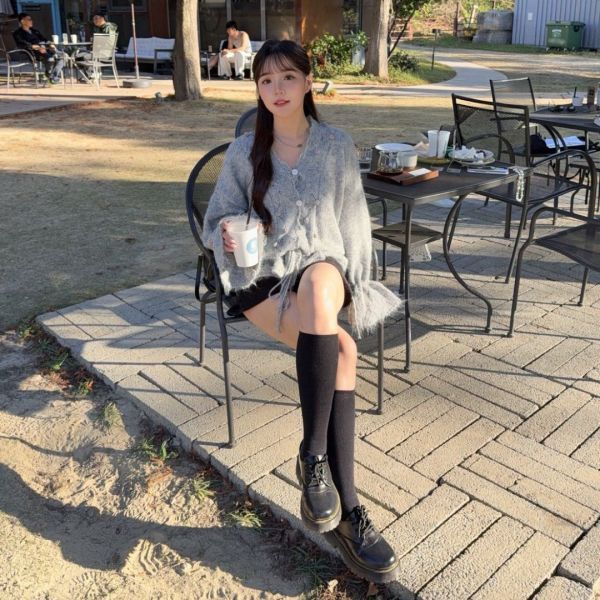 白糖蒙布朗 法式甜美V領慵懶針織毛衣 (2colors) #ZF06 