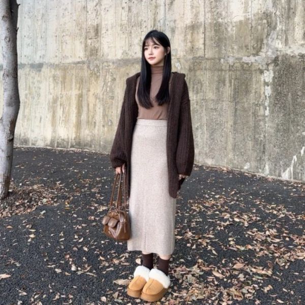 溫柔限定 萬能百搭軟糯針織長裙 (colors3) #K09 