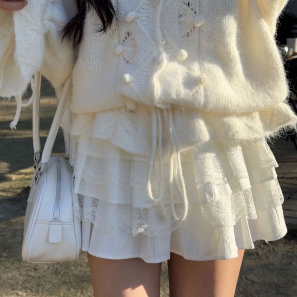 香緹層層 甜美蕾絲蛋糕短裙 (3colors) #ZF05 