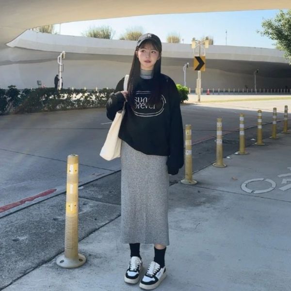 溫柔限定 萬能百搭軟糯針織長裙 (colors3) #K09 