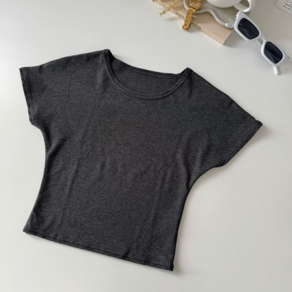 【現貨】簡約穿搭 短版彈性圓領短Tee(4colors) #N10 