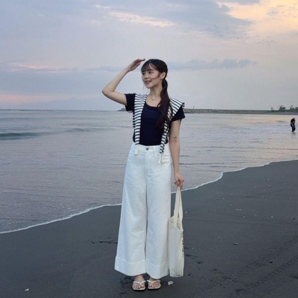 【現貨】“自訂款韓女氛圍褲” 專為小個子訂做 反折微彈牛仔褲 (2colors) #7001-04 