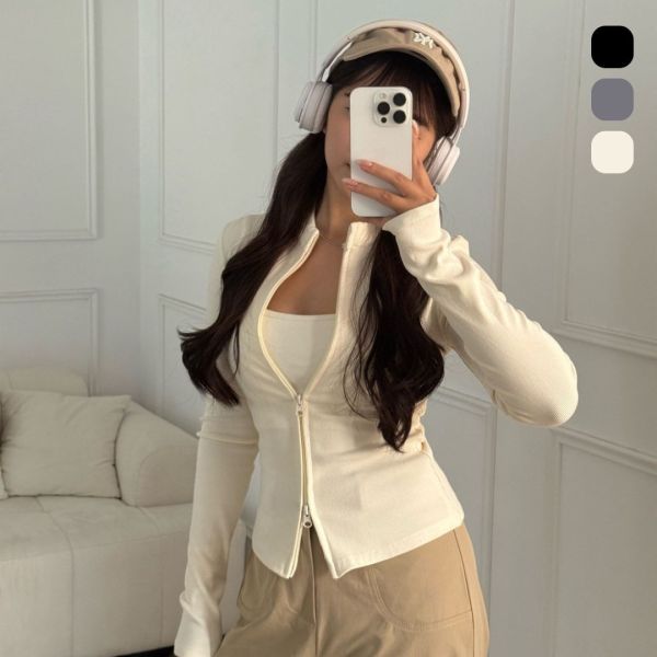 Off the Line 個性立領雙拉鍊外套 (3colors) #ZC10 