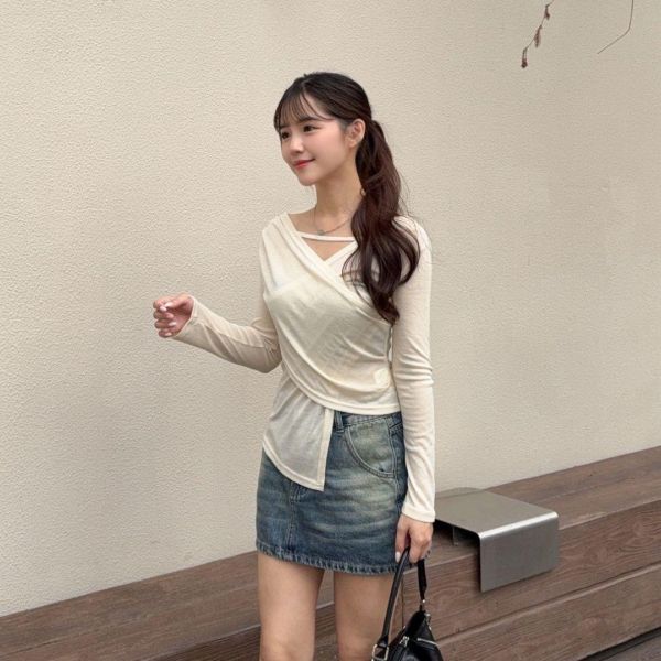 瀰漫底片 別緻顯瘦剪裁防曬長袖上衣 (1colors) #ZM07 