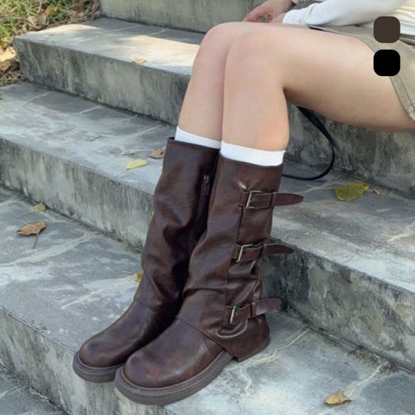 秋冬權威神靴 高質感復古百搭褲管靴(2colors) #ZB10 