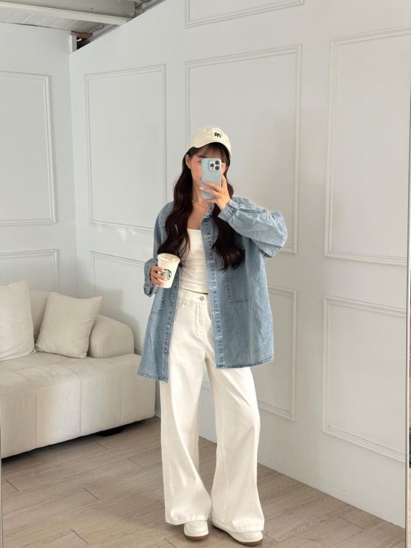 【現貨】日光舊影 春夏透氣柔軟oversize大口袋牛仔外套 (2colors) #1812 