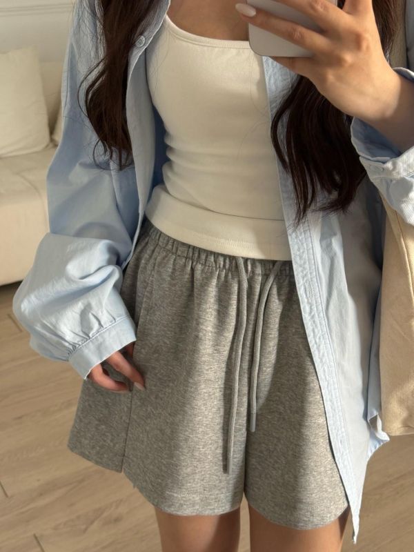 【現貨】鬆弛holiday 日常百搭顯瘦A字抽繩棉短褲 (3colors) #2611B 