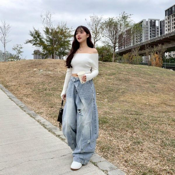 【現貨】街頭Slay 重工設計感個性刷破牛仔褲 (1colors) #ZI05 