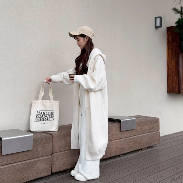 【現貨】午後布里歐 慵懶感百搭寬鬆連帽長版針織外套 (4colors) #ZH04 