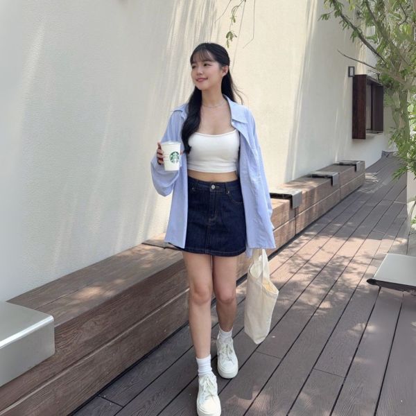 【現貨】丹寧日記 終於遇見好版型深藍刷色牛仔短裙 安全褲設計 (1colors) #Z12 