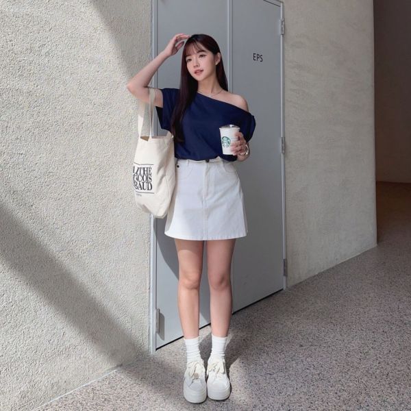 【現貨】半夏輕語 激推超顯瘦百搭扭結斜肩Tee (3colors) #X03 