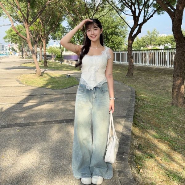 心弦悸動 這件遮副乳版型好蕾絲顯瘦背心 (1colors) #Z04 