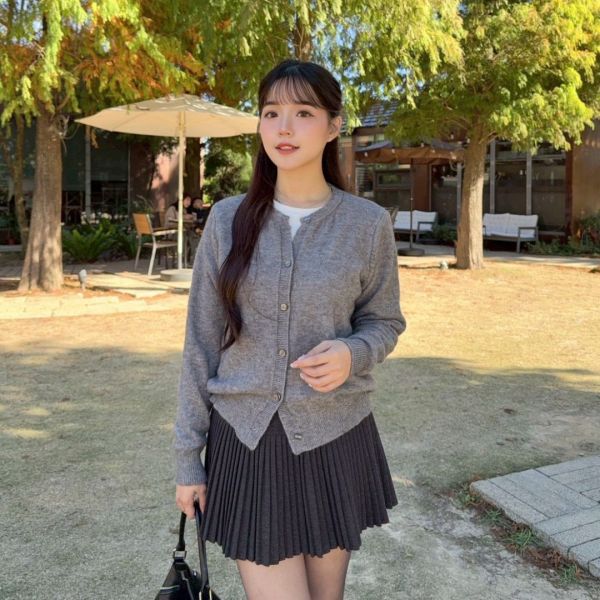 午後自修室 毛呢顯瘦A字百褶短裙 安全褲設計 (2colors) #ZF03 