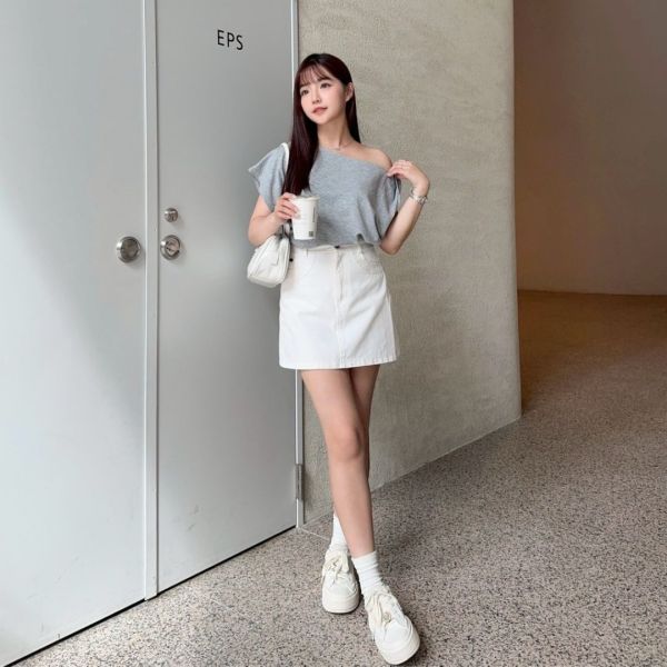 【現貨】半夏輕語 激推超顯瘦百搭扭結斜肩Tee (3colors) #X03 