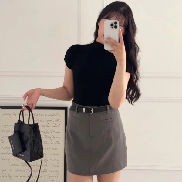 【現貨】Daily wear高級感小立領舒適Tee(4colors) #E09 