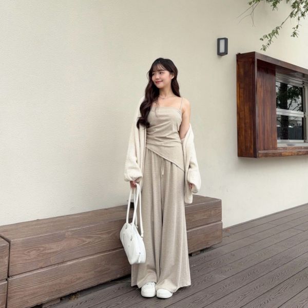 【現貨】人手一套.ᐟ.ᐟ 本期必敗設計感條紋長褲套裝set (3colors) #ZC03 