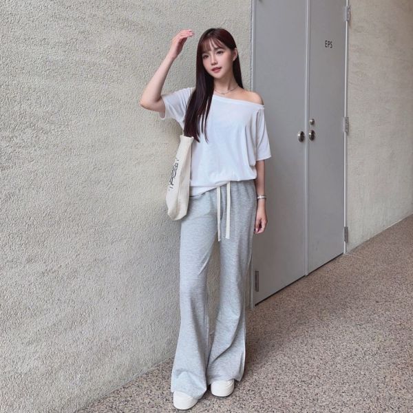 慵懶假期 好穿柔軟斜肩短袖Tee (3colors) #W10 