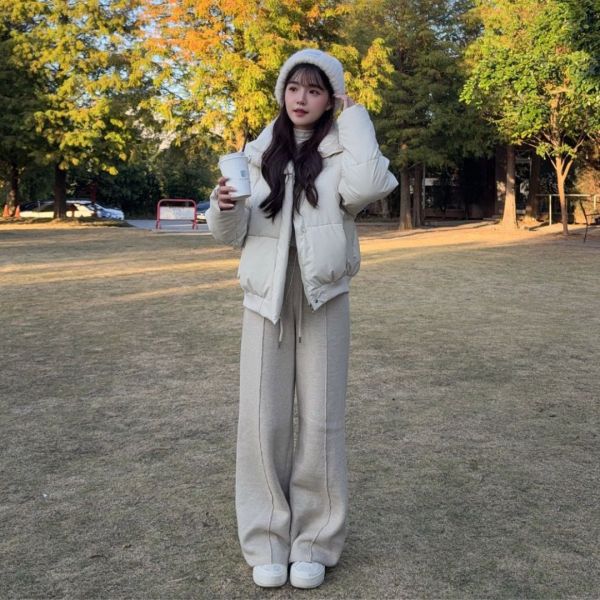 冬日小暖爐 厚磅刷絨垂墜針織長褲 (2colors) #ZE07 