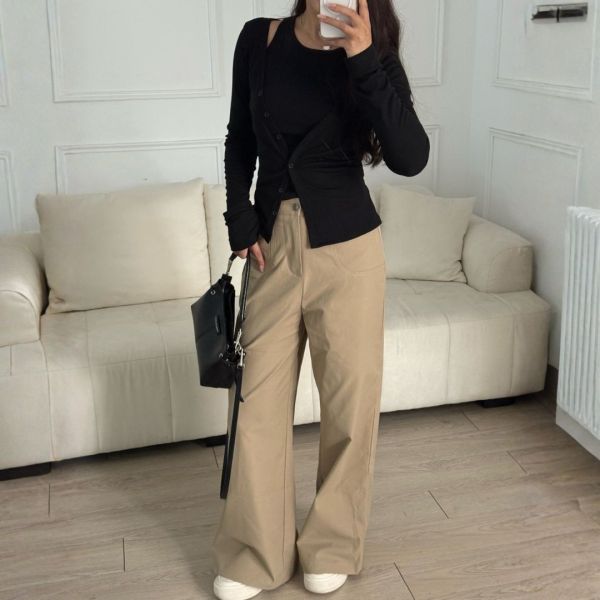 【現貨】包色處理 cp值極高!!不易皺百搭質感寬褲 (4colors) #ZB04 