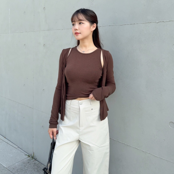 懶人bi備 好版型舒適百搭真兩件套set (2colors) #ZB03 