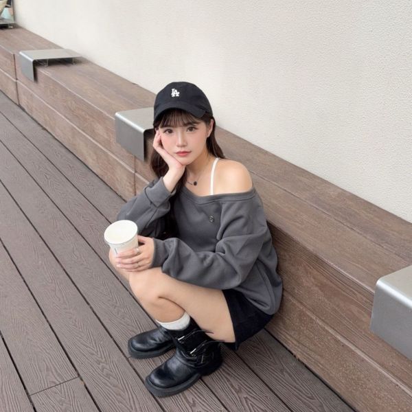 許我耀眼 許妍穿搭高級感休閒set (1colors) #ZD05 