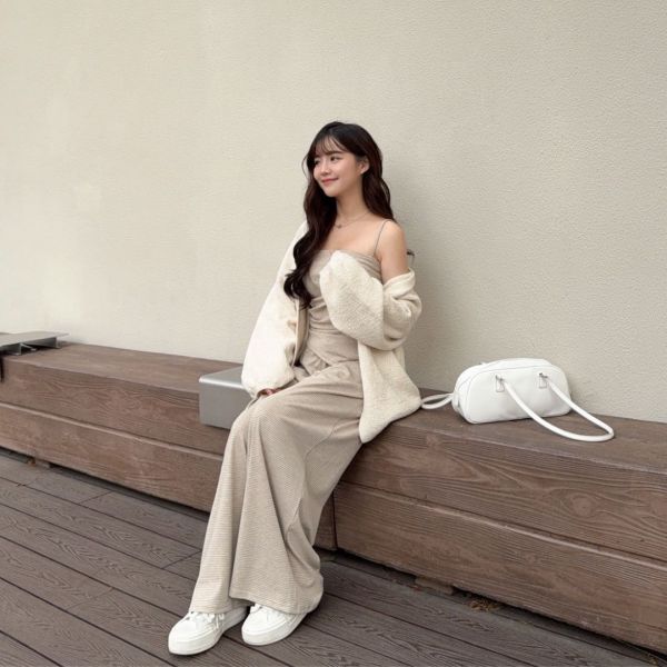 【現貨】人手一套.ᐟ.ᐟ 本期必敗設計感條紋長褲套裝set (3colors) #ZC03 