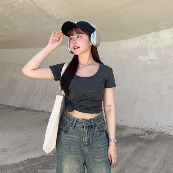 日常必須 舒適超彈U領Tee (3colors) #S06 