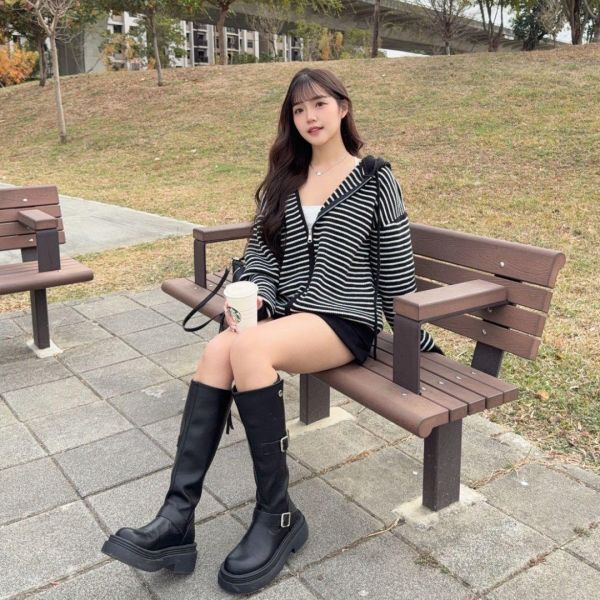 【現貨】條紋控必收 日常百搭條紋針織連帽外套 (3colors) #ZI01 