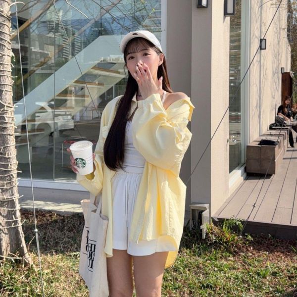 氣泡特調 閉眼包色不易皺oversize口袋造型襯衫 (3colors) #6621J 