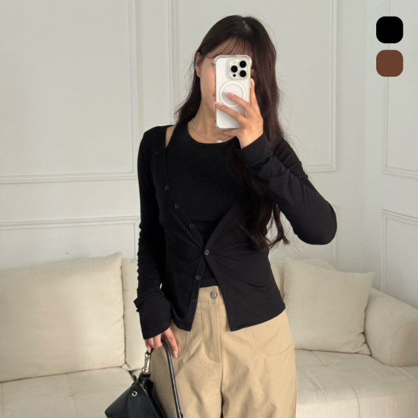 懶人bi備 好版型舒適百搭真兩件套set (2colors) #ZB03 