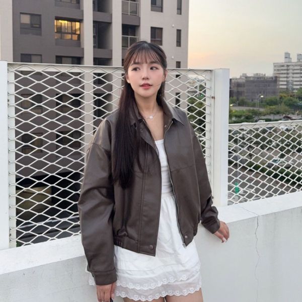 首爾街區 入秋皮質柔軟經典百搭皮外套 (3colors) #ZA01 