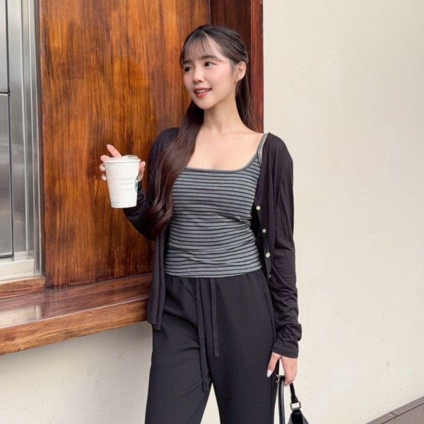 條紋歐妮 百搭條紋細肩帶Bra背心 (3colors) #ZK09 