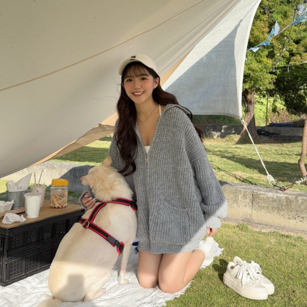 【貨在途中】強勢回歸.ᐟ.ᐟ誰能不愛這件厚磅雙口袋翻領拉鍊毛衣外套 (2colors) #H04 