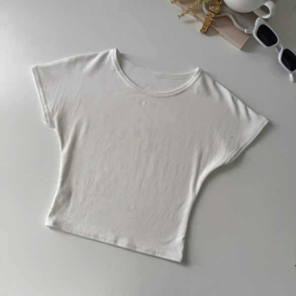 【現貨】簡約穿搭 短版彈性圓領短Tee(4colors) #N10 