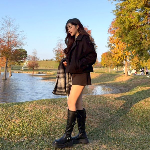 【現貨】百搭激推 爆走不累腳顯瘦厚底長靴 (2colors) #ZH03 