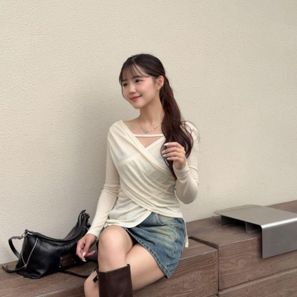 瀰漫底片 別緻顯瘦剪裁防曬長袖上衣 (1colors) #ZM07 