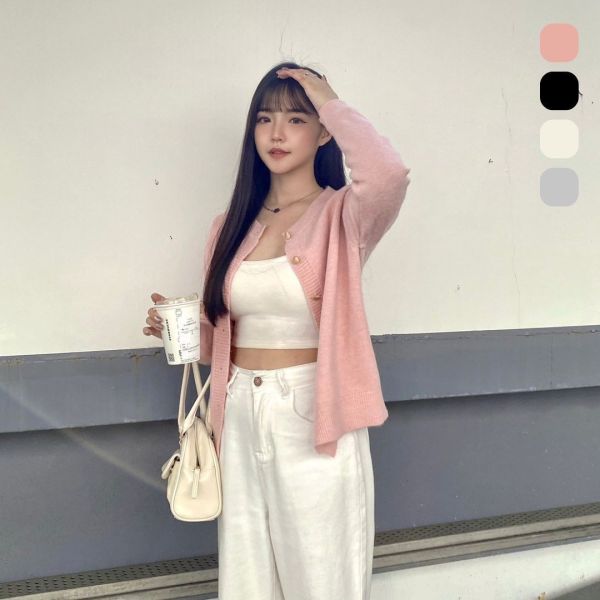 一眼心動 春日愛心排釦針織外套 (4colors) #M03 