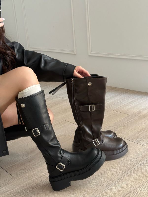 【現貨】百搭激推 爆走不累腳顯瘦厚底長靴 (2colors) #ZH03 