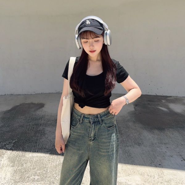日常必須 舒適超彈U領Tee (3colors) #S06 