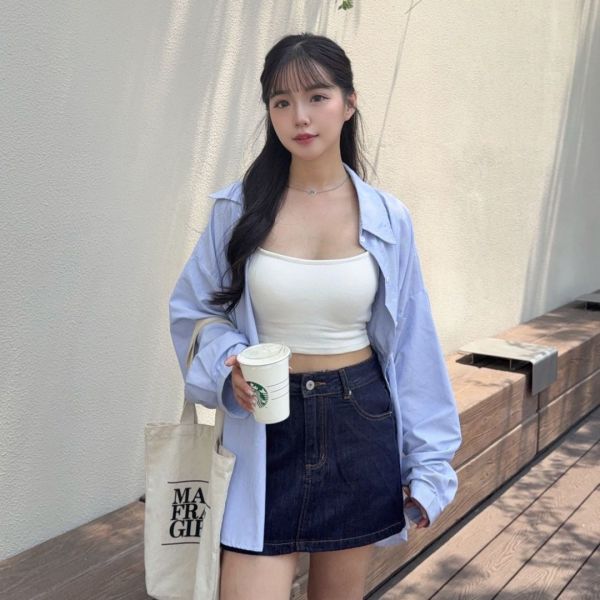 【現貨】丹寧日記 終於遇見好版型深藍刷色牛仔短裙 安全褲設計 (1colors) #Z12 