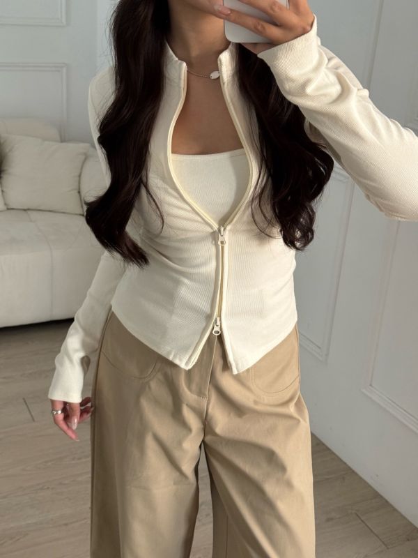 Off the Line 個性立領雙拉鍊外套 (3colors) #ZC10 