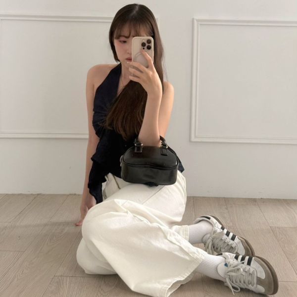 暮藍心結 浪漫V領繞脖扭結背心 (1colors) #Y14 