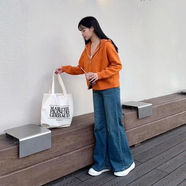 冬日疊穿手冊 連帽針織雙頭拉鍊外套 (6colors) #I07 