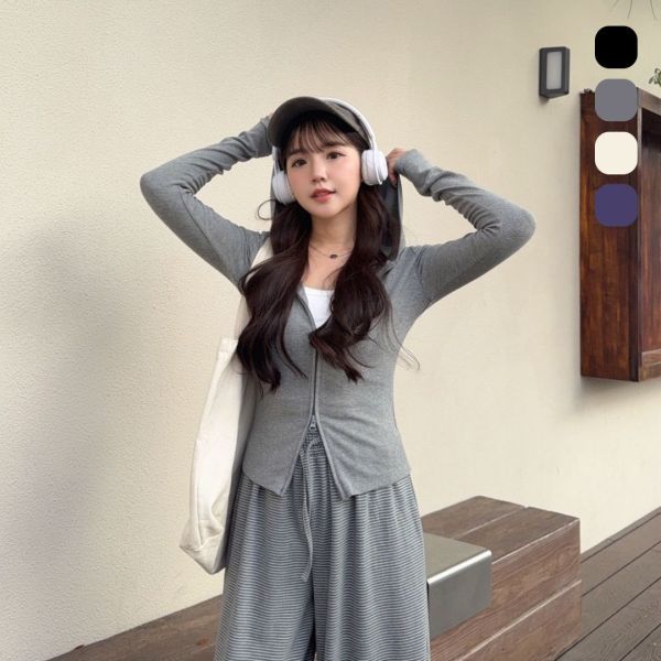 鬆弛時刻 百搭又舒適連帽雙拉鍊外套 (4colors) #ZC08 