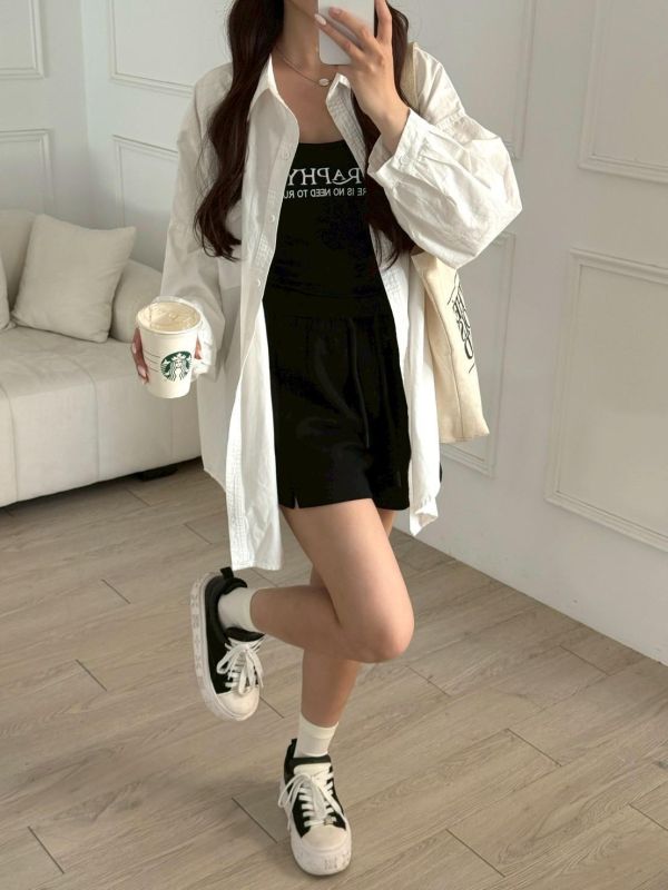 【現貨】鬆弛holiday 日常百搭顯瘦A字抽繩棉短褲 (3colors) #2611B 