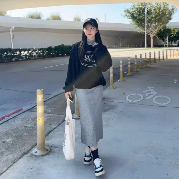 溫柔限定 萬能百搭軟糯針織長裙 (colors3) #K09 