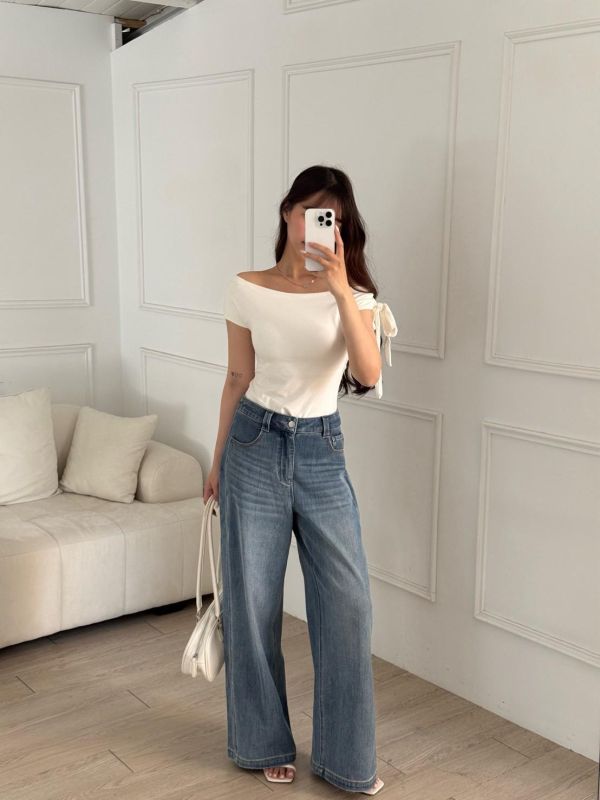 溫柔訊號 氣質斜肩可拆式綁帶Bra Top (4colors) #ZJ02 